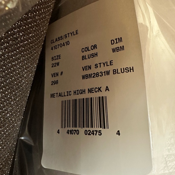 High Neck Glitter A Line Gown with Keyholes - Picture 5 of 6